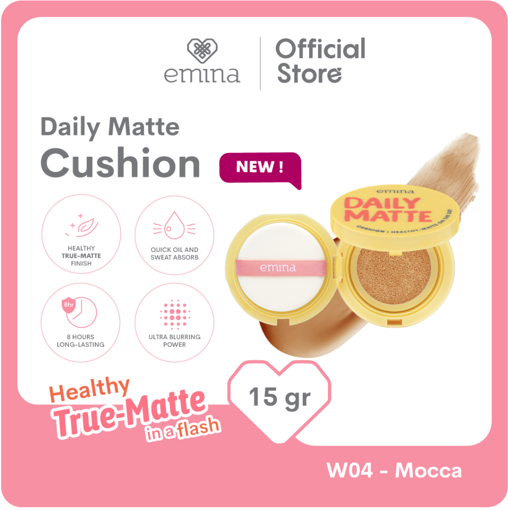 Emina Daily Matte Cushion SPF25 PA++ 15gr - W04 Mocca