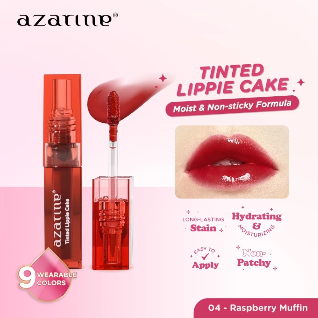 Azarine Tinted Lippie Cake 2.9ml - 04 Raspberry Muffin (RED)