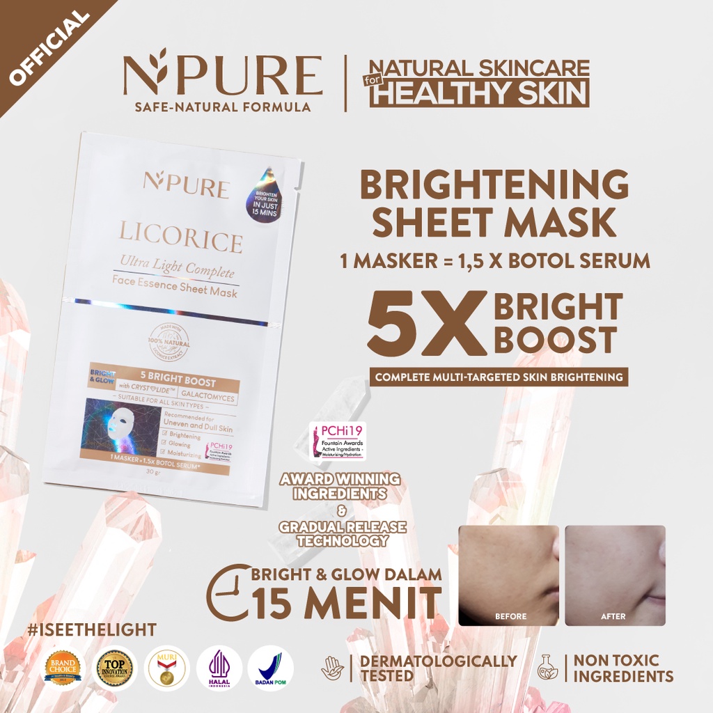 **Npure Licorice Ultra Light Complete Face Essence Sheet Mask 30gr