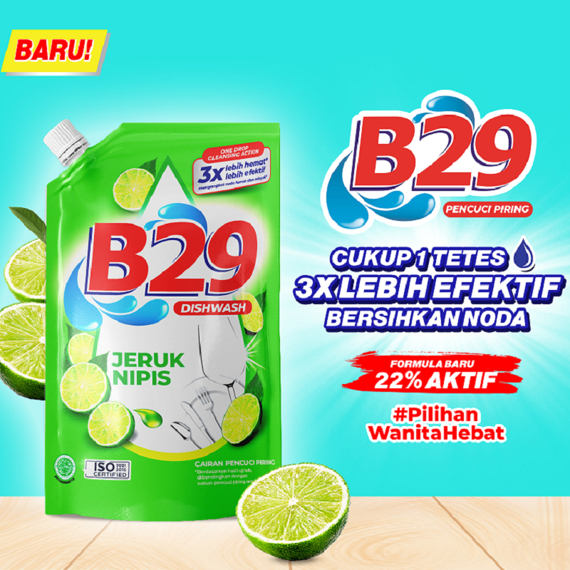 B29 Dishwash Liquid 750ml One Drop Cleansing - Jeruk Nipis (Sabun Cuci Piring)