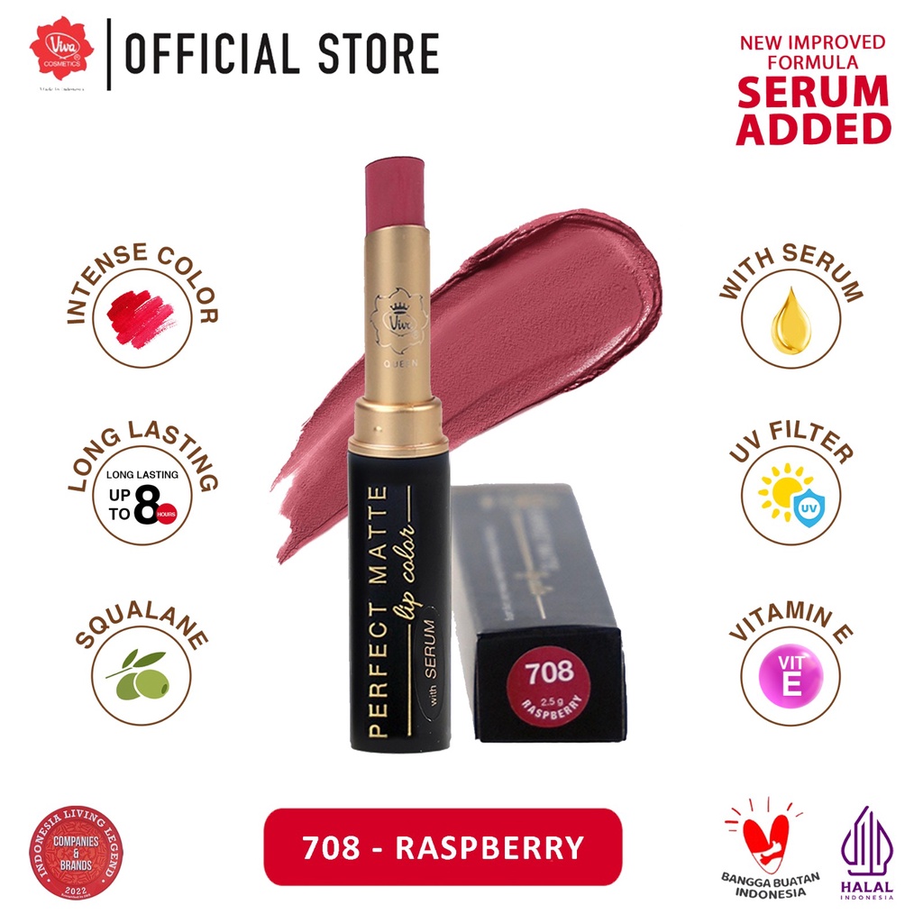 Viva Queen Perfect Matte Lip Color 2.5gr - 708 Raspberry