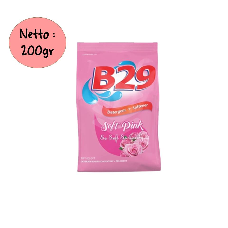 B29 Detergent Bubuk + Softener 200gr - Soft Pink
