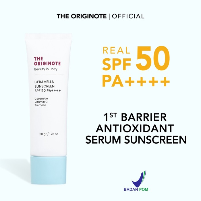 The Originote Sunscreen - Ceramella SPF50 PA+++ 50gr