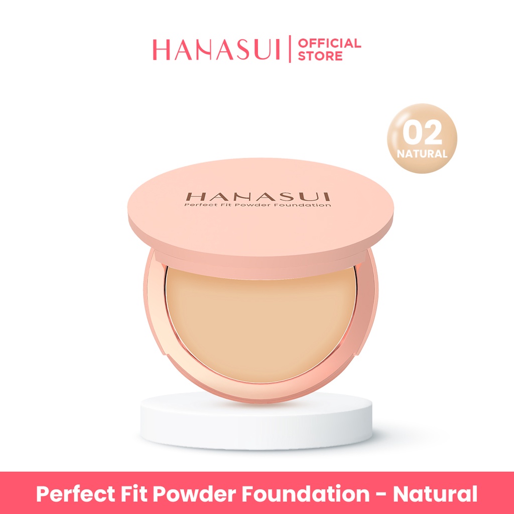 Hanasui Perfect Fit Powder Foundation 12.5gr (Compact) - 02 Natural