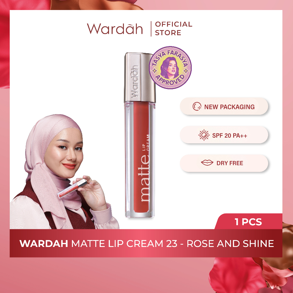 Wardah Exclusive Matte Lip Cream 23 Rose And Shine