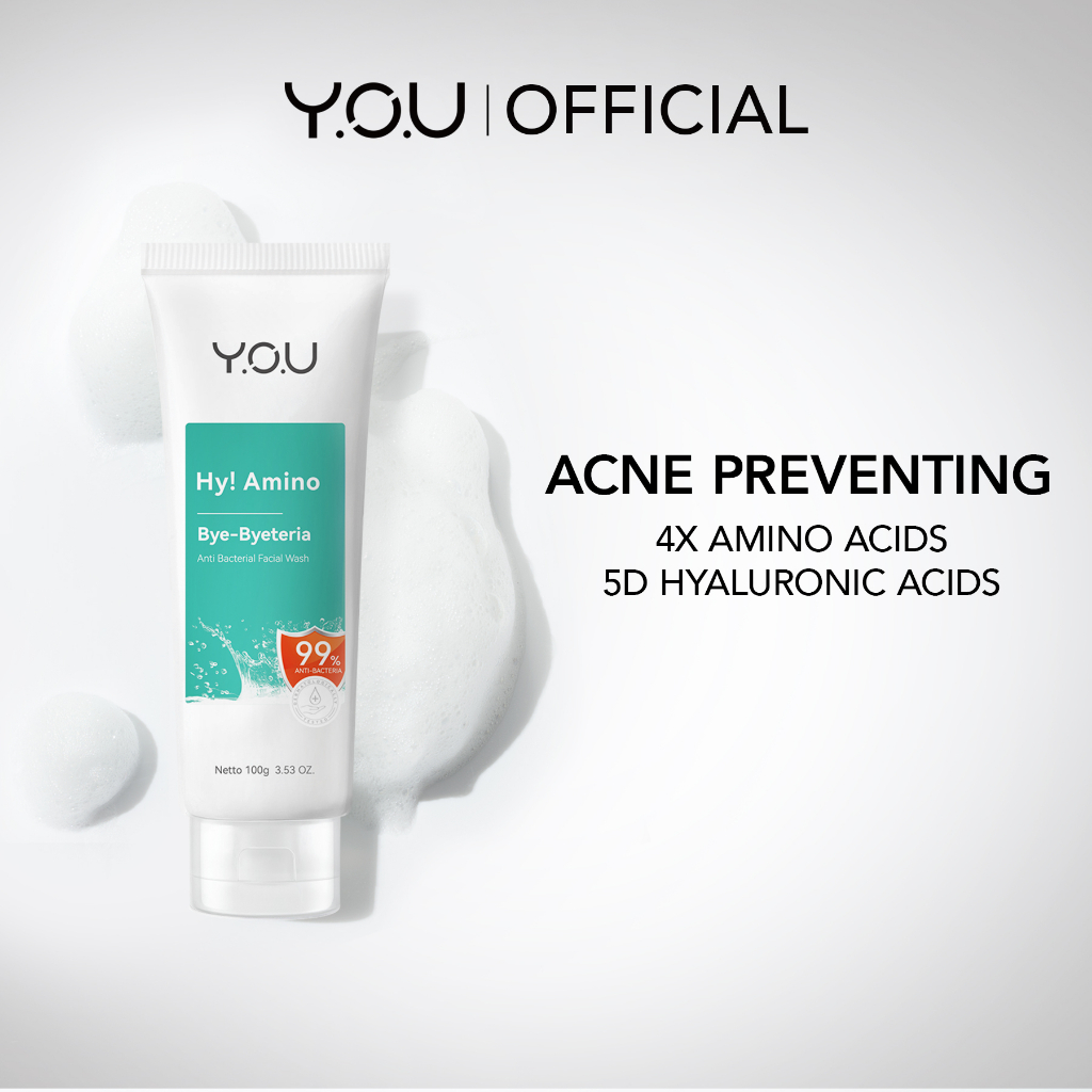 YOU Hy! Amino Bye-Byeteria Anti Bacterial Facial Wash 100gr (Tosca)