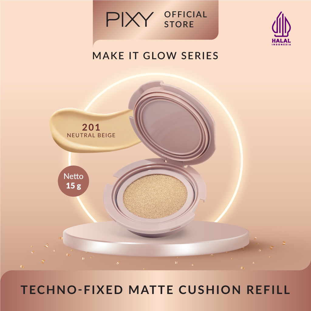 Pixy Make It Glow Techno - Fixed Matte Cushion REFILL 201 Neutral Beige