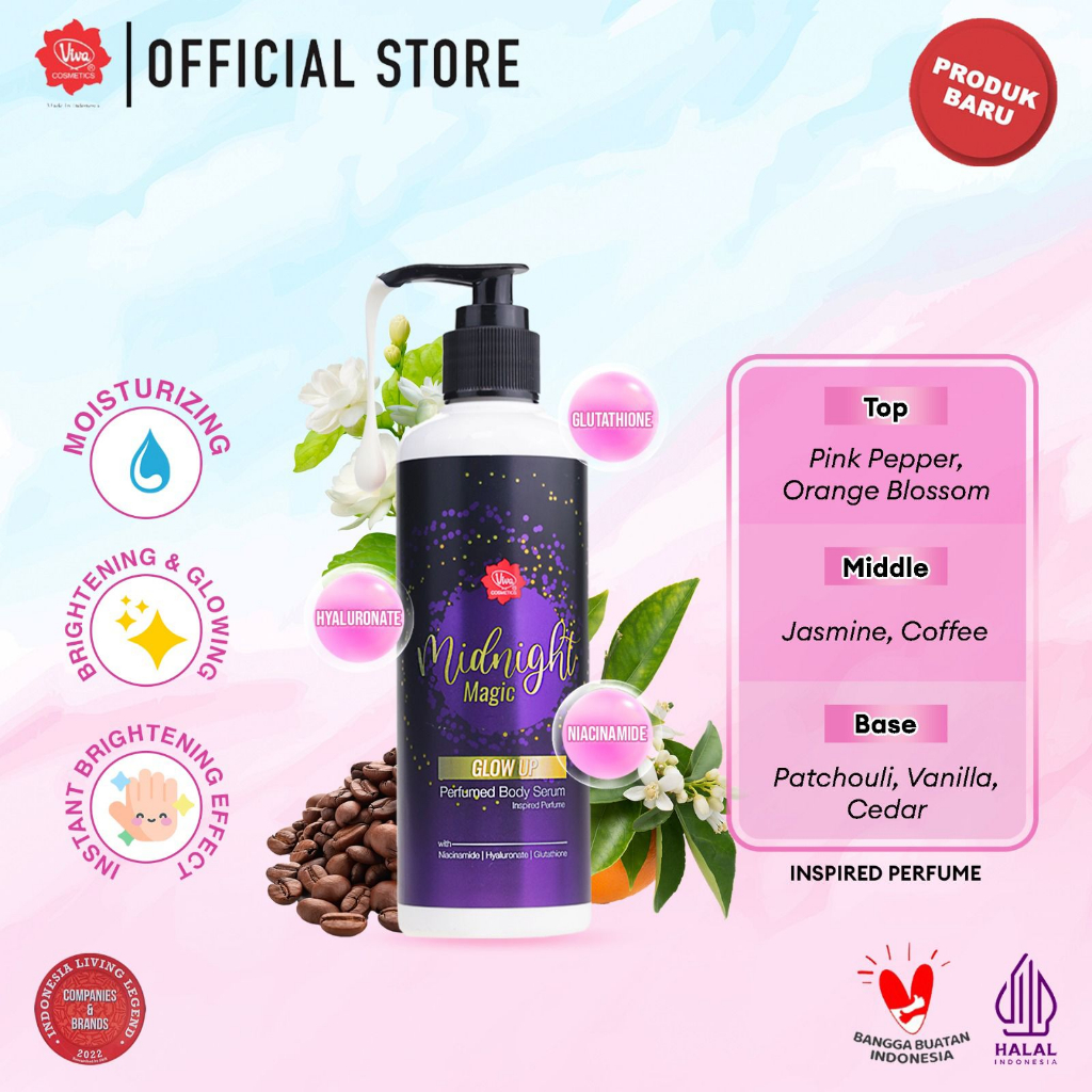 Viva Instant Brightening Perfumed Body Serum 230ml - Midnight Magic