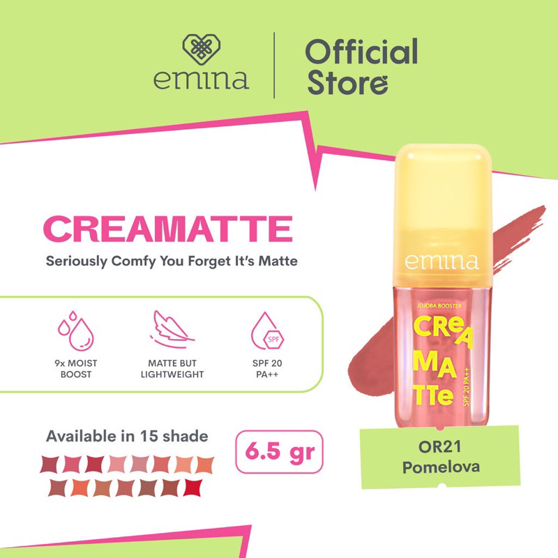 Emina Creamatte With Jojoba Booster SPF 20 PA++ 4gr - OR21 Pomelova