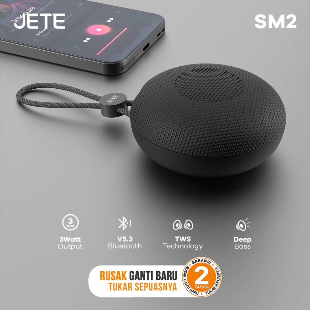 JETE Speaker Bluetooth - SM2 Black (3W)