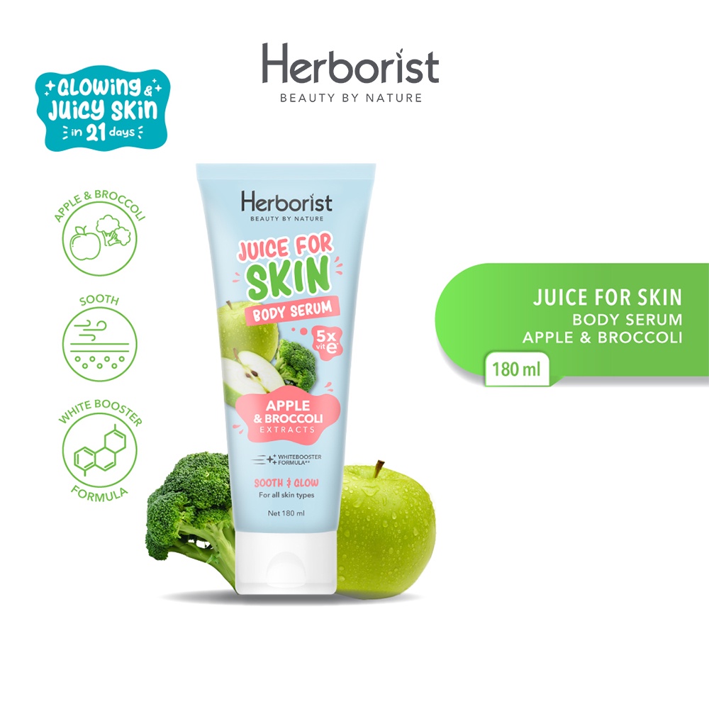 Herborist Juice For Skin Body Serum 180ml - Apple & Broccoli (Sooth & Glow)