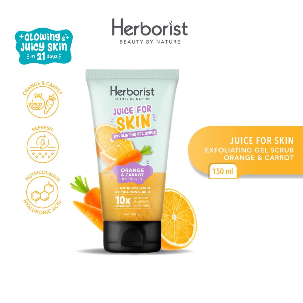 Herborist Juice For Skin Exfoliating Gel Scrub 150ml - Orange & Carrot