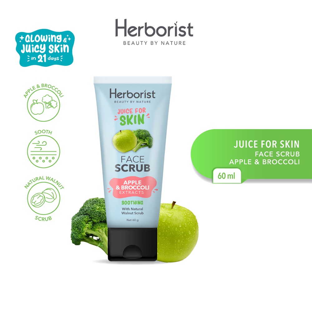 Herborist Juice For Skin Face Scrub 60gr - Apple & Broccoli (Soothing)