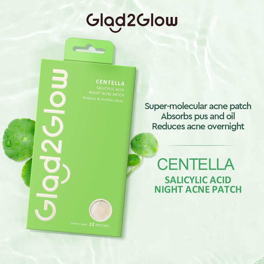 Glad 2 Glow Acne Patch - Centella Salicylic Acid Night 12patch