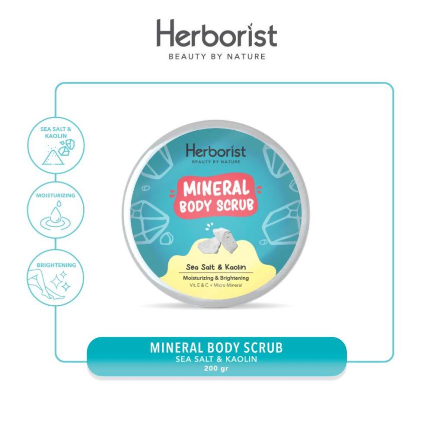 Herborist Mineral Body Scrub 200gr - Sea Salt & Kaolin (Moisturizing & Brightening)