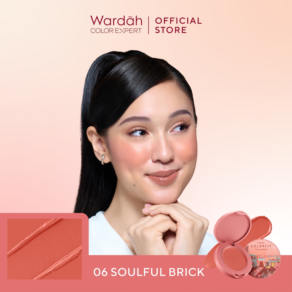 Wardah Colorfit Cream Blush 3gr - 06 Soulful Brick