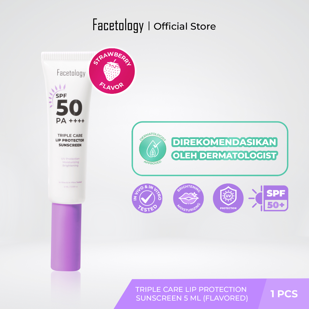 Facetology Triple Care Lip Protector Sunscreen 5ml - Flavor