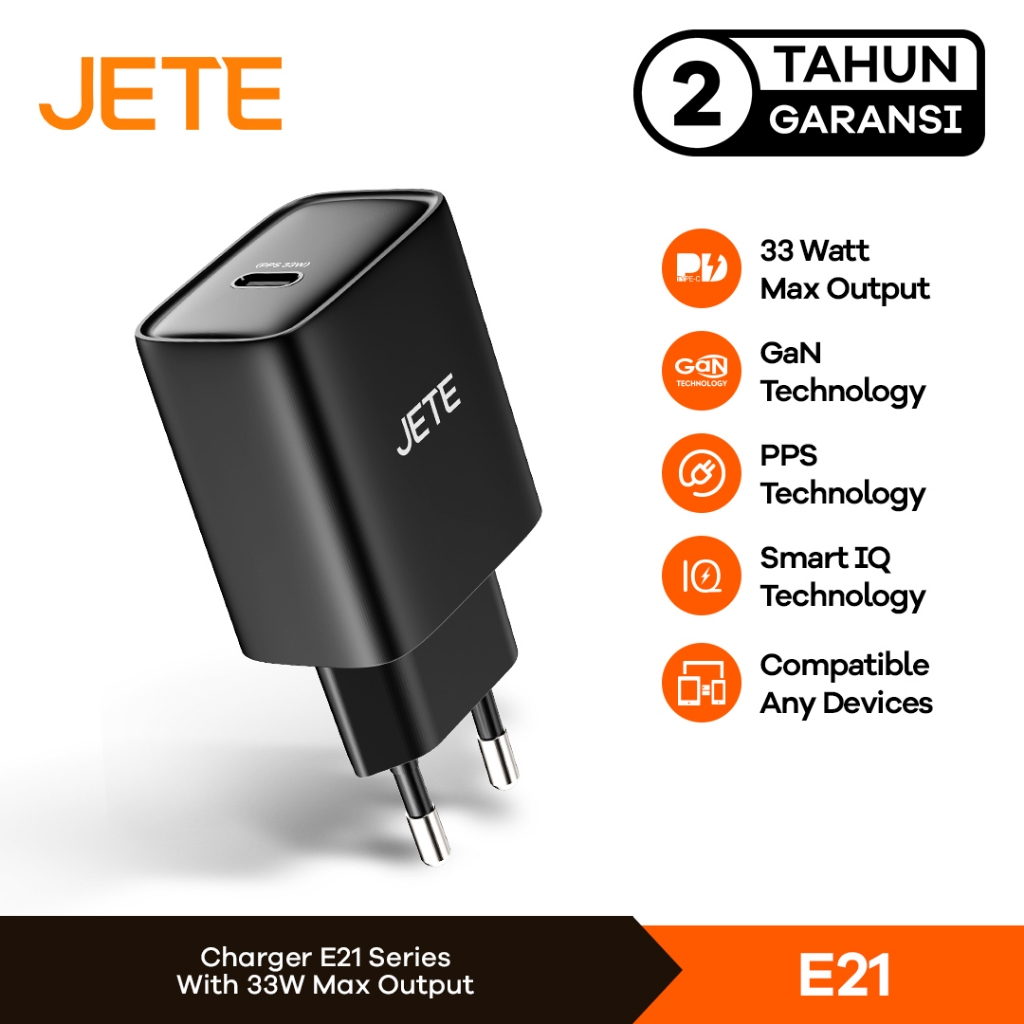 JETE Adaptor E21 Power Delivery (1 Output) 33W - USB-C Series