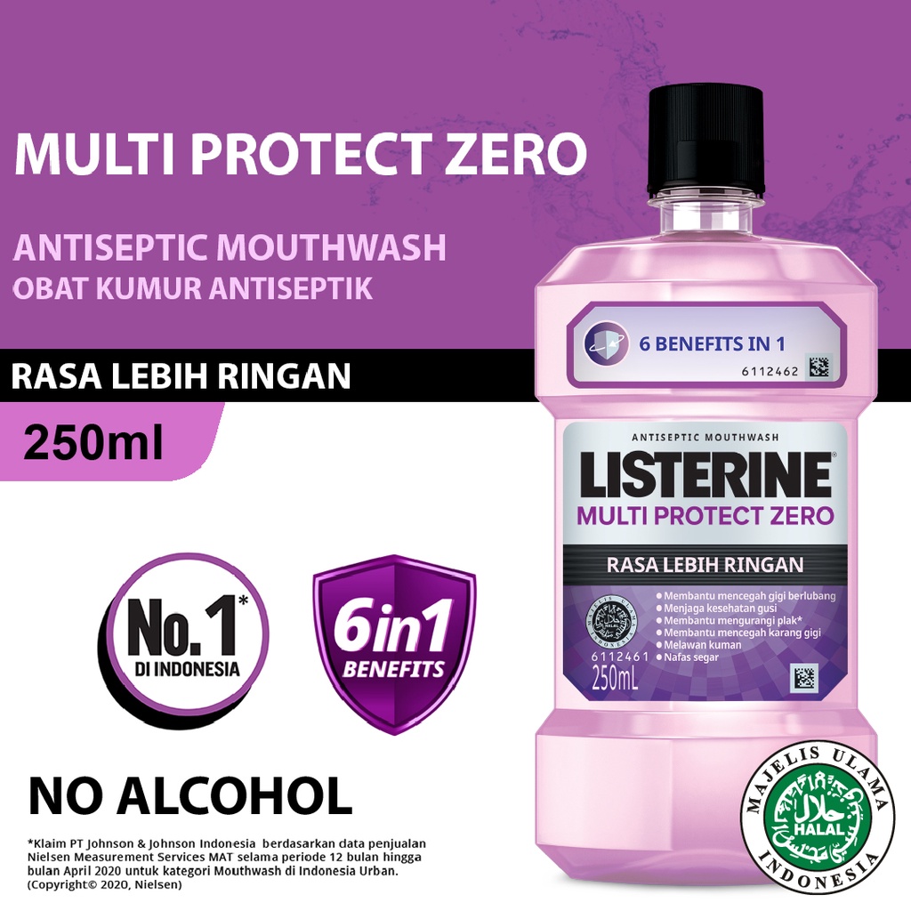 Listerine Antiseptic Mouthwash - Multi Protect Zero 250ml