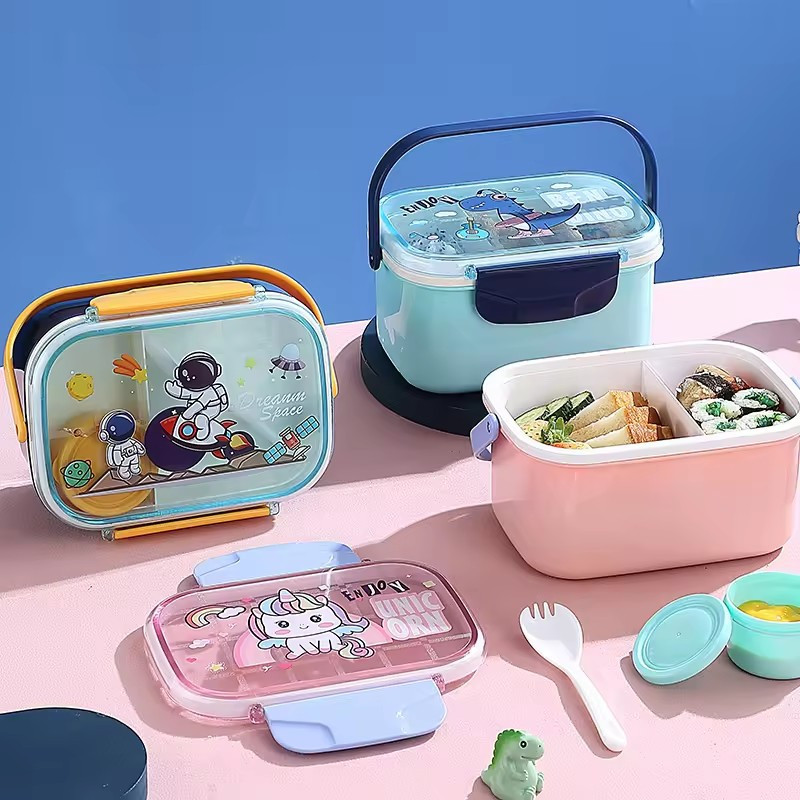 Lunch Box Susun Anak Karakter 2 Sekat 1600ml (Free Sendok + Tempat Kuah) (2572)