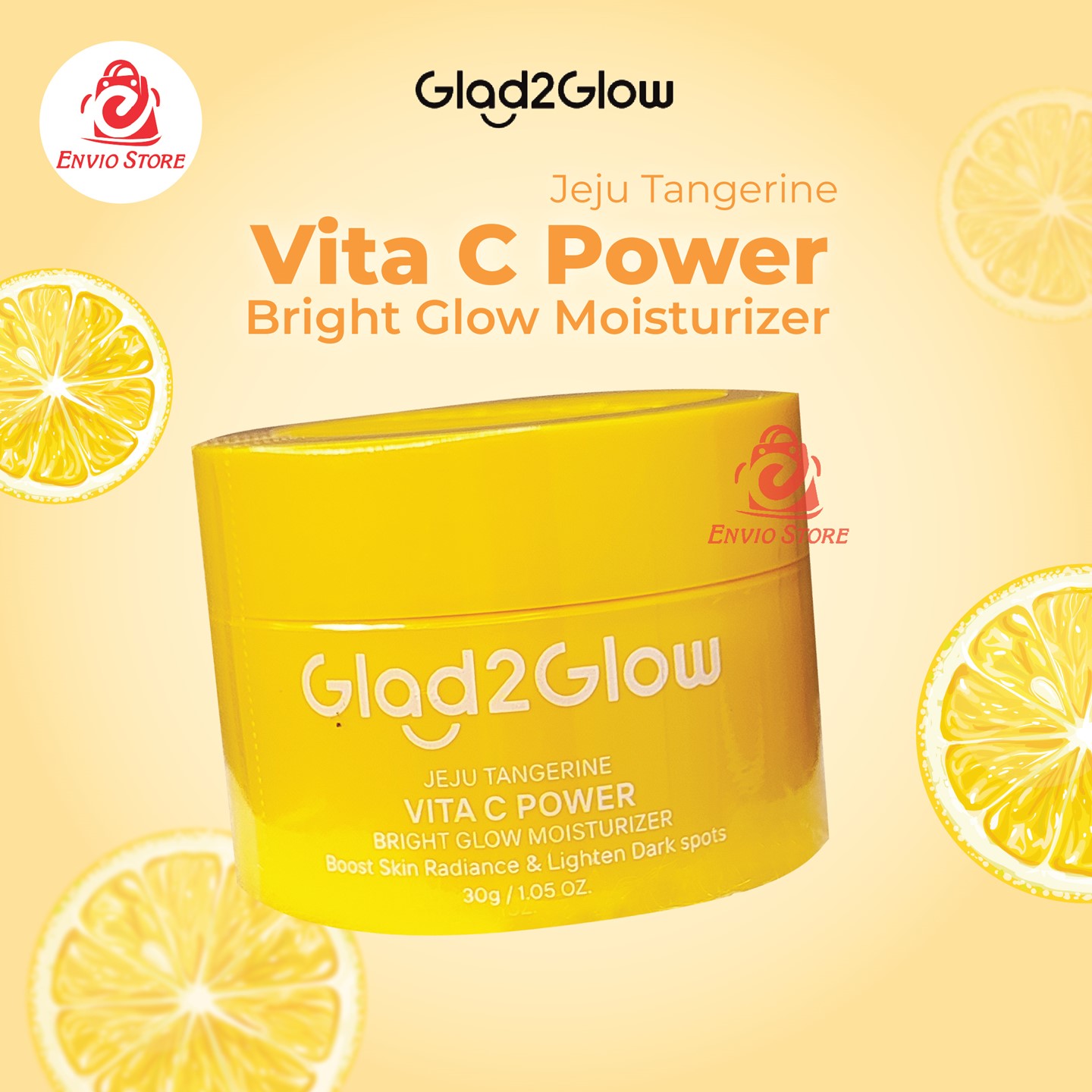 Glad 2 Glow Moisturizer - Jeju Tangerine Vita C Power Bright Glow 30gr