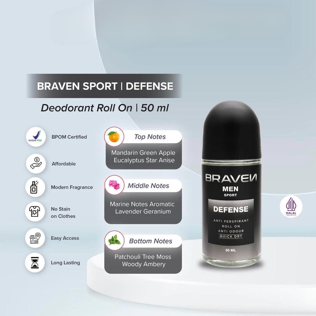 Braven Men Sport Anti Perspirant Roll On 50ml - Defense