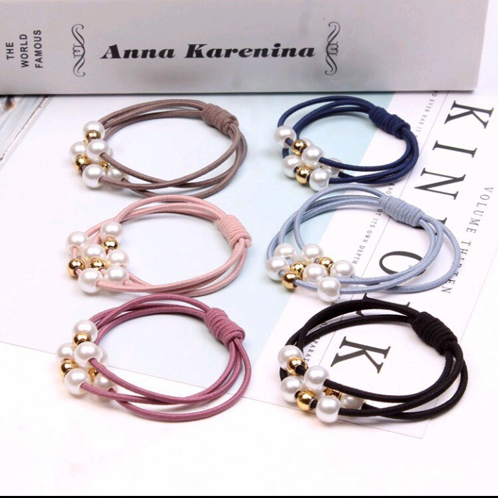 Ikat Rambut Korea Mutiara / Pearl (Kuncir/Karet Rambut)