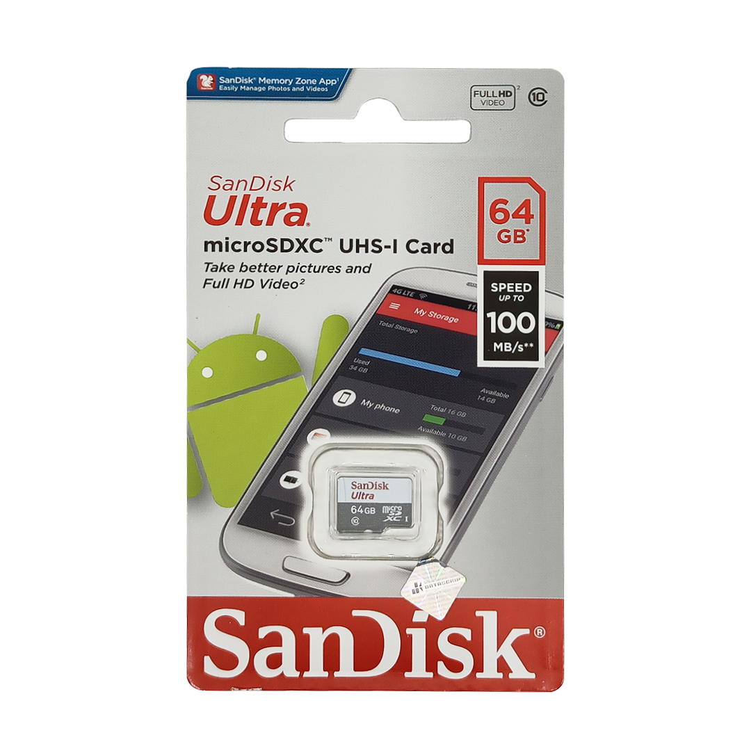 Sandisk Micro SD 64GB [Ultra C10 100mbps] Original Garansi Resmi
