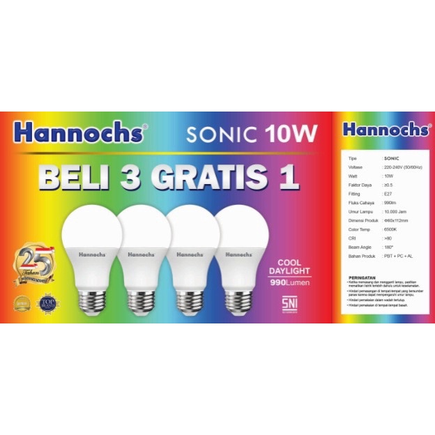 HANNOCHS Sonic Bohlam LED Multipack 4in1 - 10 Watt (10W) CDL
