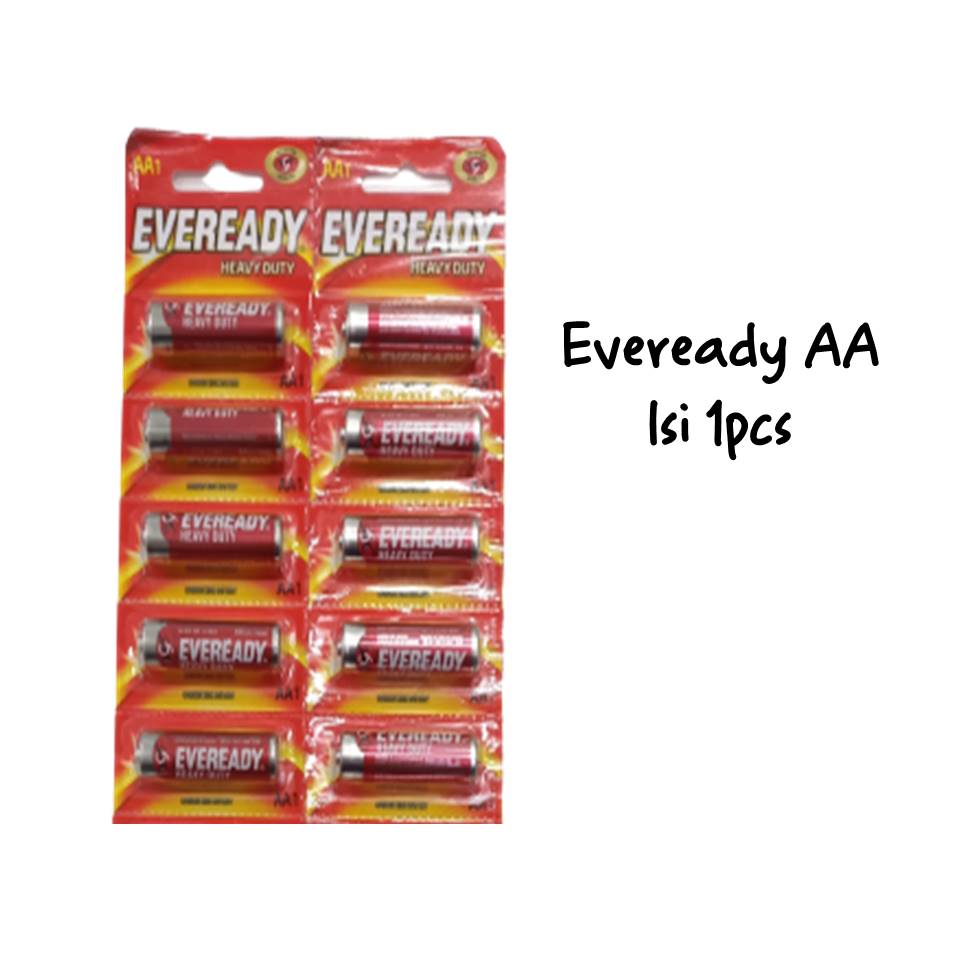  (Isi 1) Eveready Baterai AA Single Pack - Heavy Duty (Merah)