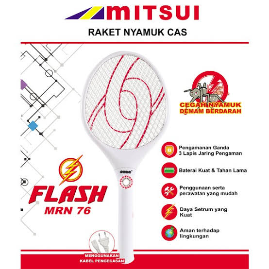 Mitsui Raket Nyamuk Elektrik Rechargeable - Flash MRN 76