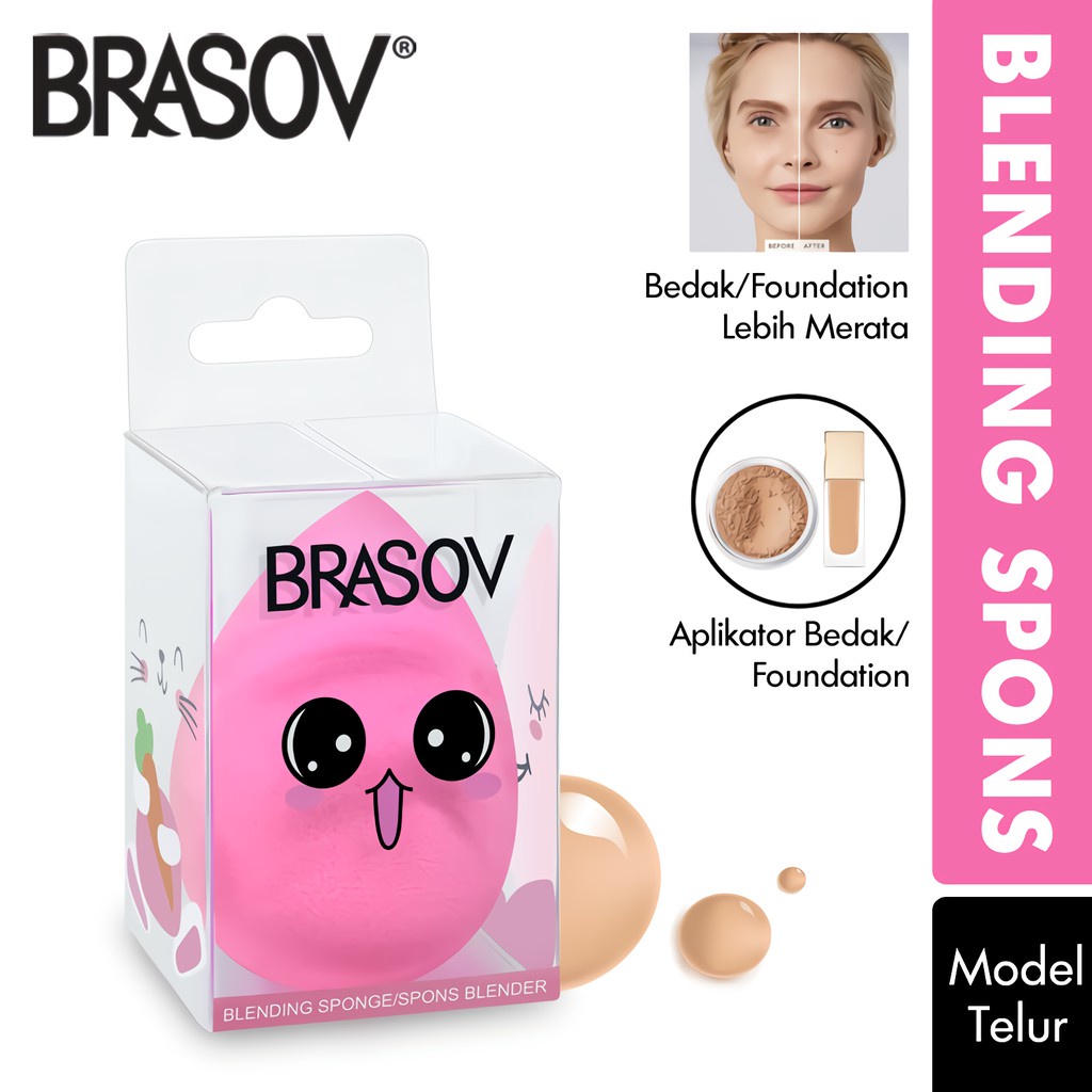 Brasov Spons Beauty Blender (Blending Sponge) - Tear Drop (Telur)